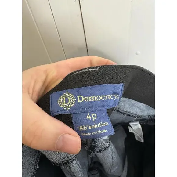 Democracy Jeans Womens 4P Ab solution Dark Wash Skinny Fit Stretchy Waistband - Picture 3 of 6